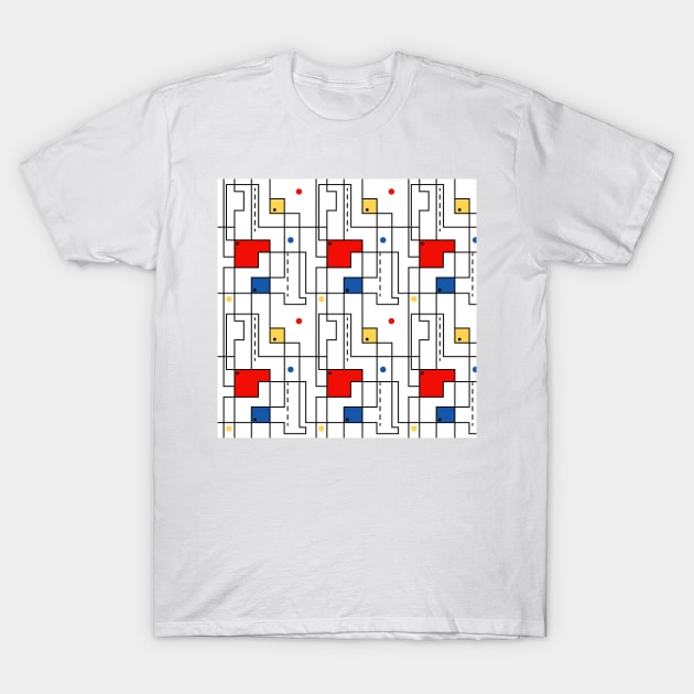 Retro Abstract Circuitry T-Shirt by Makanahele